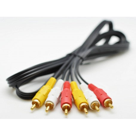 3RCA Male to 3RCA Male Cable, Gold-Plated Connectors 5m