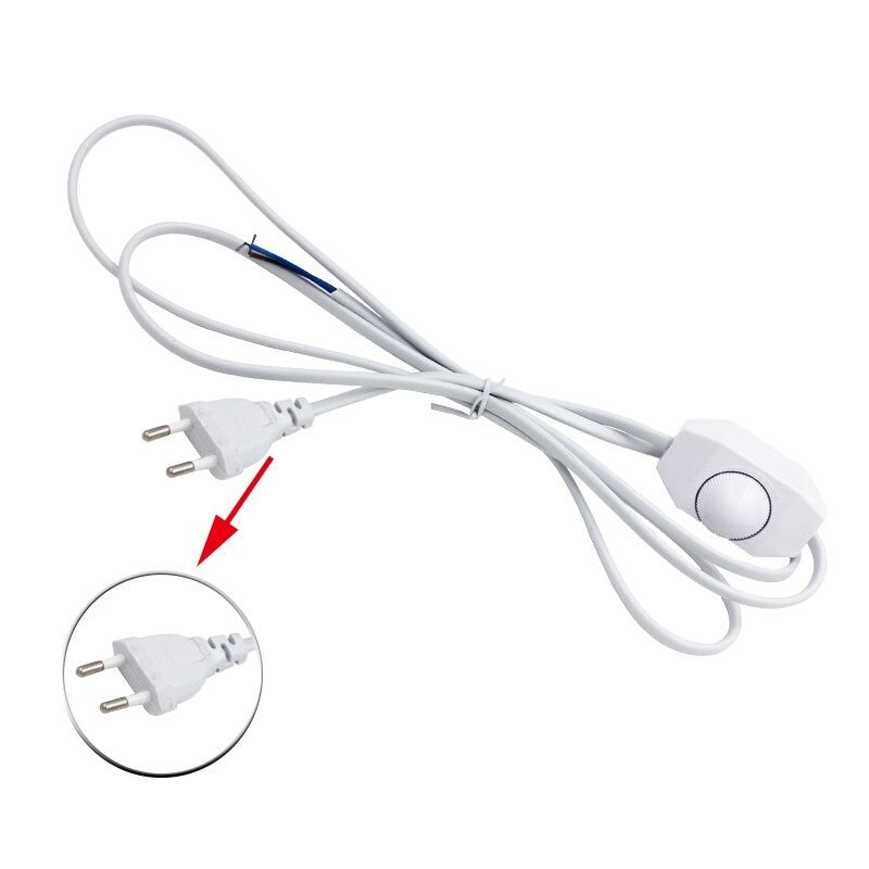 White Cable with Plug and Dimmer 1.5m*2*0.5mm²