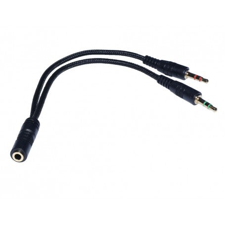 Audio Cable Jack 3.5mm To 2 X Jack 3.5mm Male, 20cm