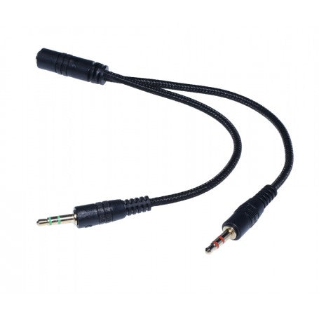 Audio Cable Jack 3.5mm To 2 X Jack 3.5mm Male, 20cm