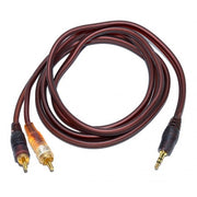 3.5mm Male Jack to 2 RCA Male Audio Cable, Silicone Coated 1.5m, Professional