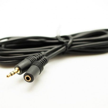 Audio cable jack 3.5mm male to jack 3.5mm female, 5m, gold-plated contacts