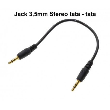3.5mm Male Jack Audio Cable, 20cm, Gold-Plated Contacts