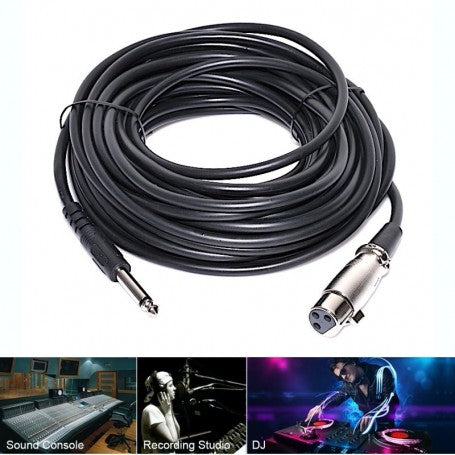 Audio Cable Jack 6.3mm Male - XLR Female, 10M