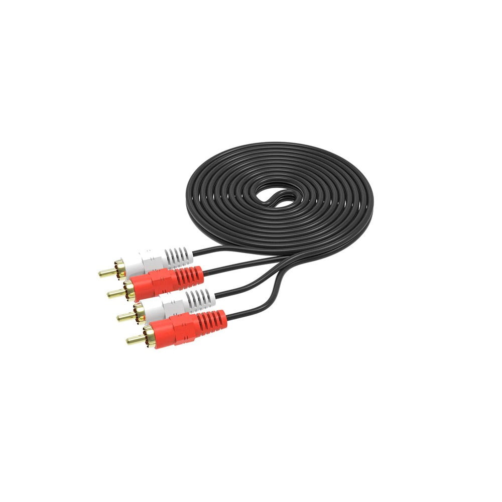 Audio cable, stereo RCA, 2x RCA male - 2x RCA male, 5m, black