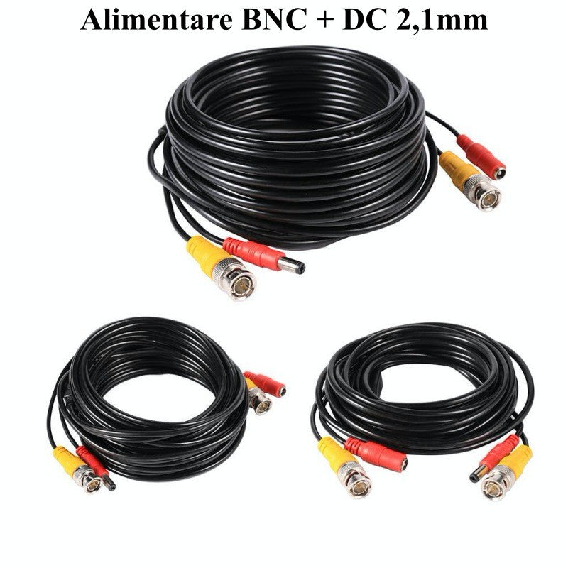 BNC Camera Cable + DC 2.1mm Power Supply/50m