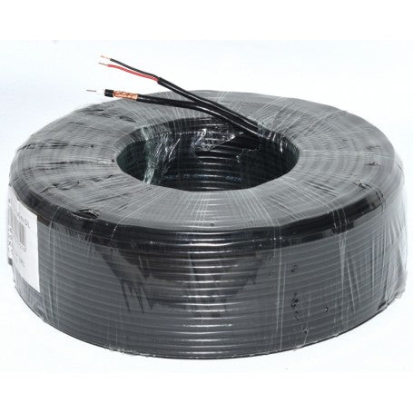 Coaxial TV Cable RG6U Copper + Power 2x0.5 (Black)