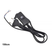 Cable with Plug and Switch Black 1.5M