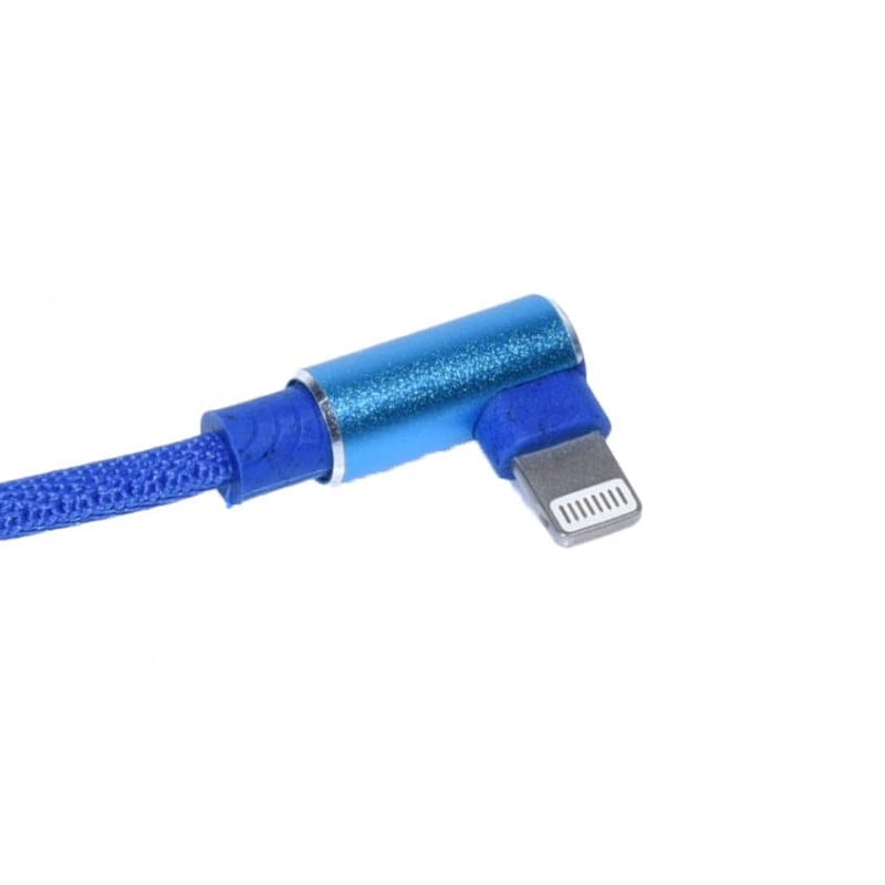 USB Data Cable - iPhone Lighting with 90-Degree Elbow, Blue, 1m