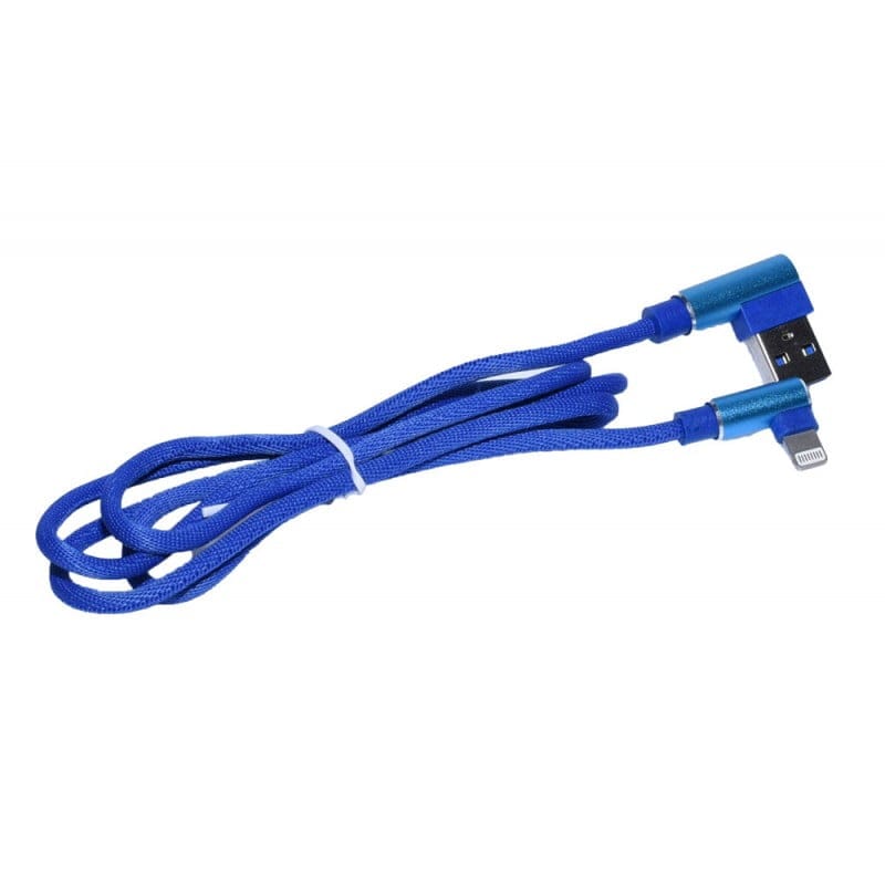 USB Data Cable - iPhone Lighting with 90-Degree Elbow, Blue, 1m