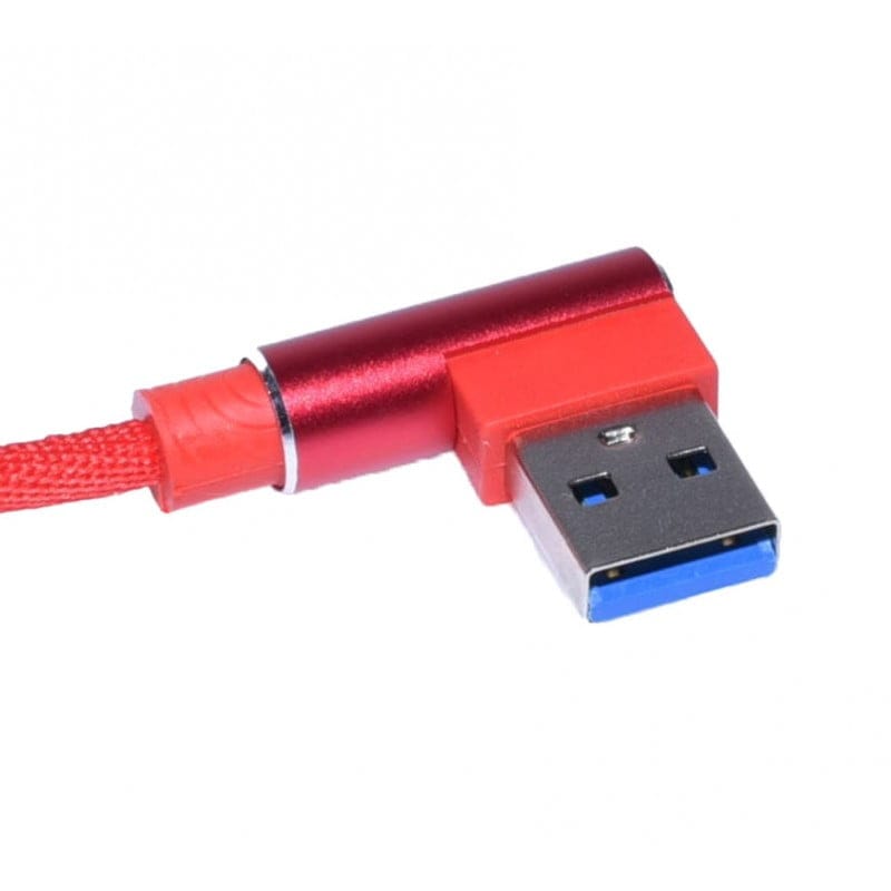 USB – Type-C Data Cable with 90-Degree Elbow, Red, 1m