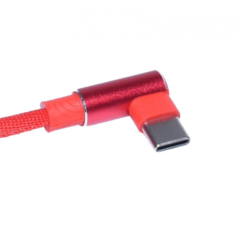 USB – Type-C Data Cable with 90-Degree Elbow, Red, 1m