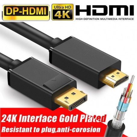 DisplayPort to HDMI Cable, 3m Length