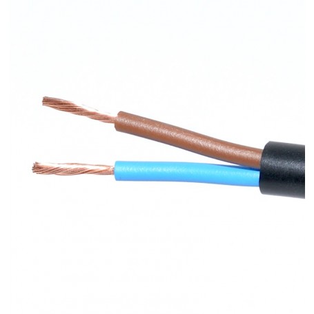 Electric Cable 2x2.5mm, MYYM, Stranded (Black), 100m Roll