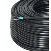 Electric Cable 2x1.5mm, MYYM, Stranded (Black), 100m Roll
