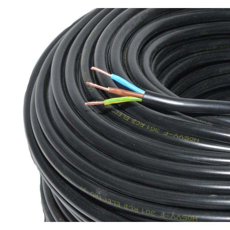 Electric Cable 3x1mm² Stranded MYYM (Black)
