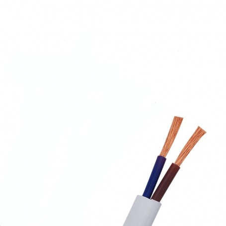 Stranded Electrical Cable, MYYM, White, 2x1mm, 100m Roll