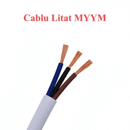 Stranded Electric Cable, MYYM, White, 3x1mm, 100m Roll