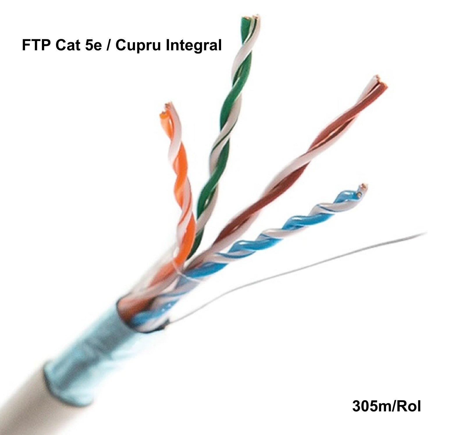 FTP Cable Reel, 305 meters, CAT5E, Full Copper Wires, THB