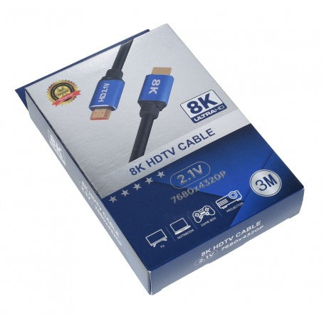 HDMI HDTV 8K 2.1V Cable, 3M, Green/Black, ElectroAZ