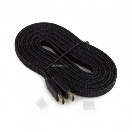 HDMI Male to HDMI Male Flat Braided Cable, ULTRA HD 4K-3D, 3m