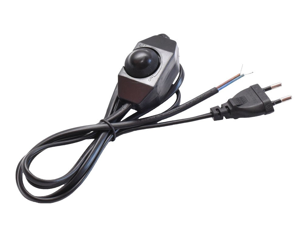 Black Cable with Plug and Dimmer 1.5m*2*0.5mm²