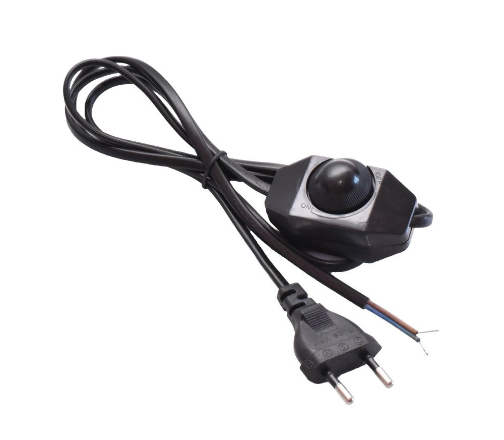 Black Cable with Plug and Dimmer 1.5m*2*0.5mm²