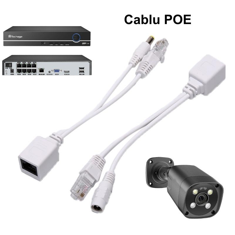 Passive PoE Cable, UTP + Power / White