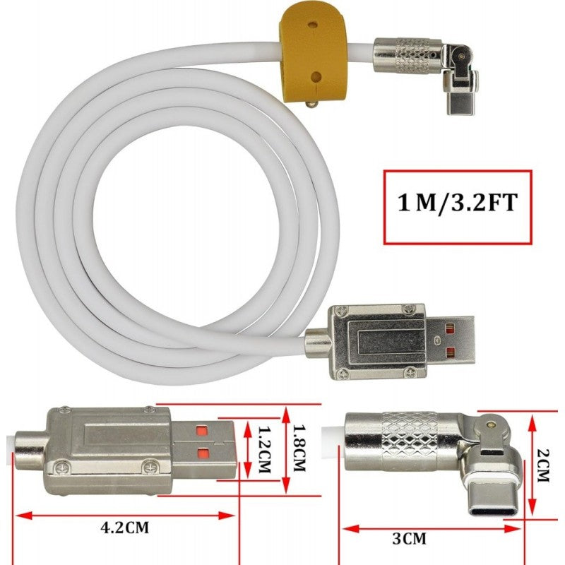Super Fast 120W USB Type C Cable - White/Black CA-8833