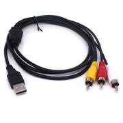 USB Male to 3RCA Male Cable, 1.5m
