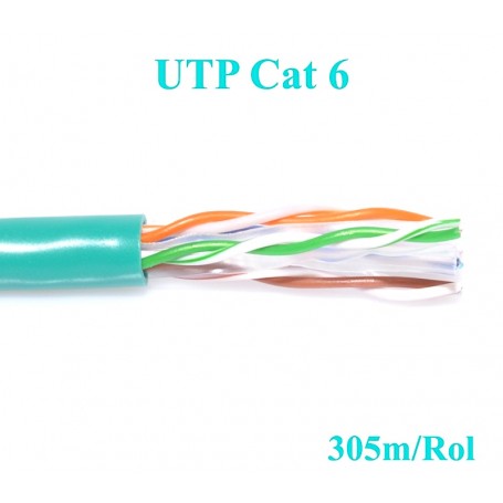 UTP Cat 6 Full Copper Cable, 8 Wires, 305m/Roll