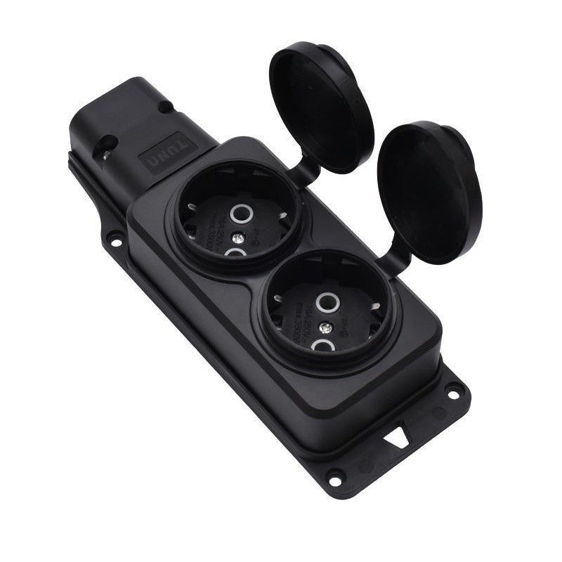 2-Socket Extension Lead Head with Rubber Cover, 3500W