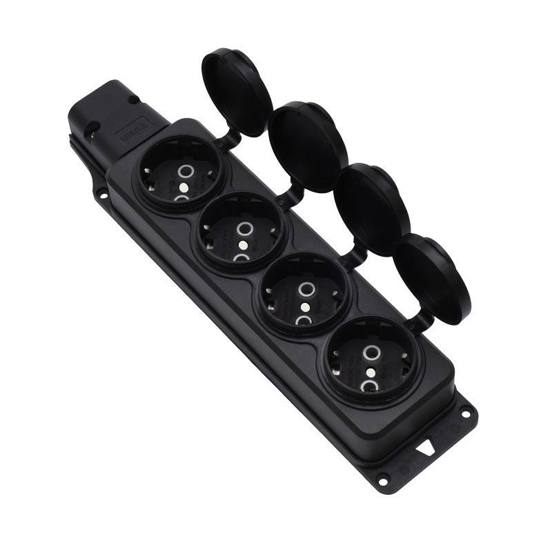 4-Socket Extension Cord Head with Rubber Cover, 3500W