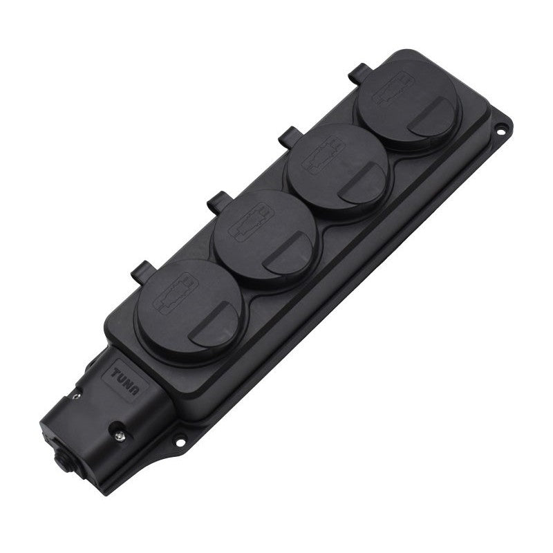 4-Socket Extension Cord Head with Rubber Cover, 3500W
