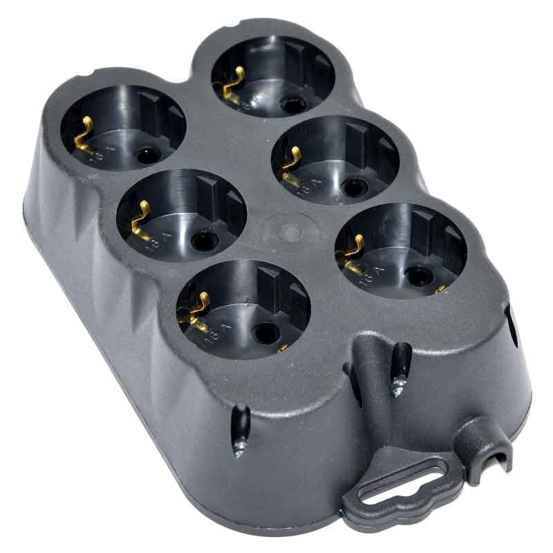 6-Socket Rubberized Extension Lead with CP