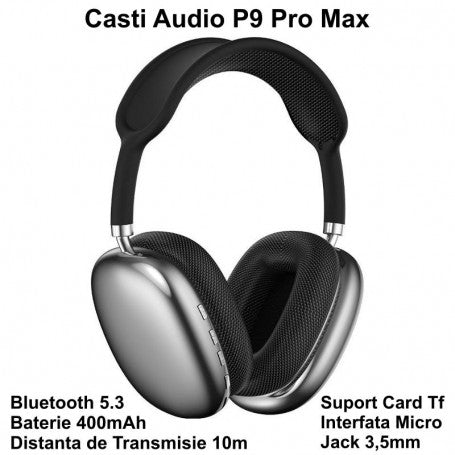 Wireless Headphones P9 Pro Max with Bluetooth 5.3 / Black