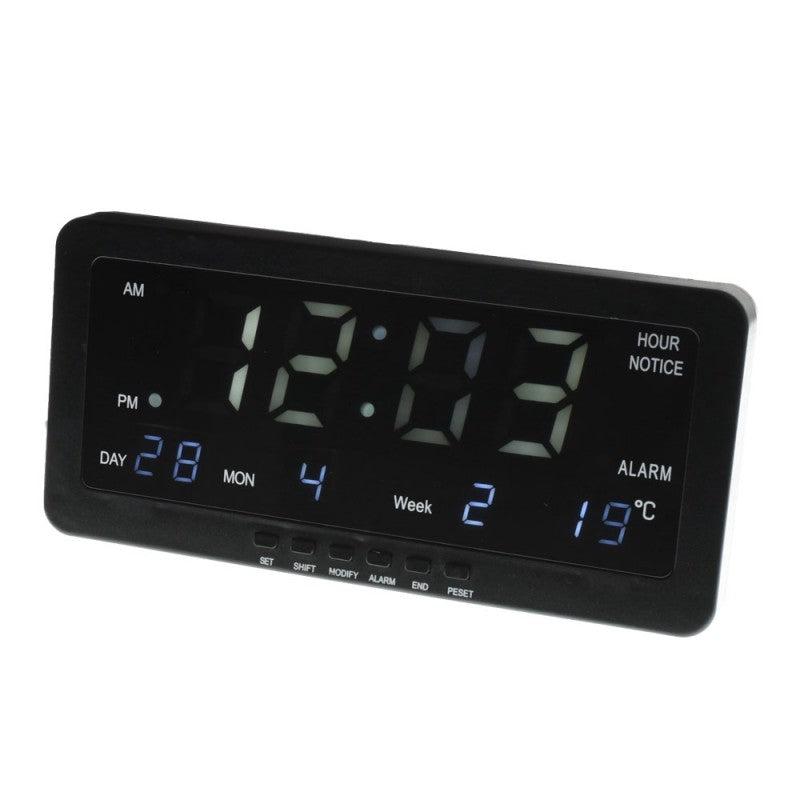 Digital Clock, White LED Display, Alarm