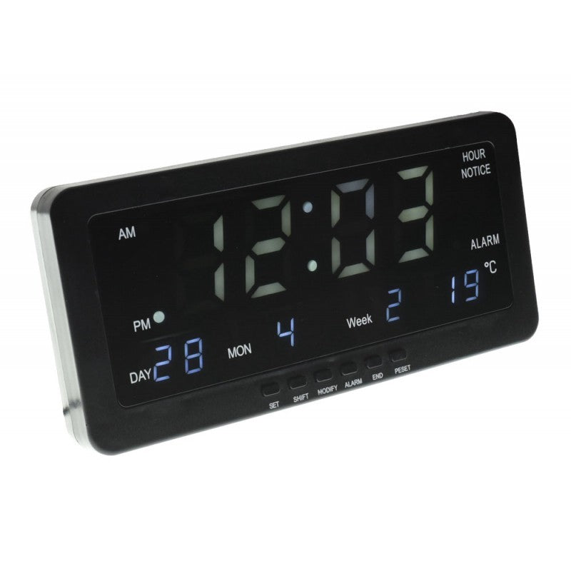 Digital Clock, White LED Display, Alarm