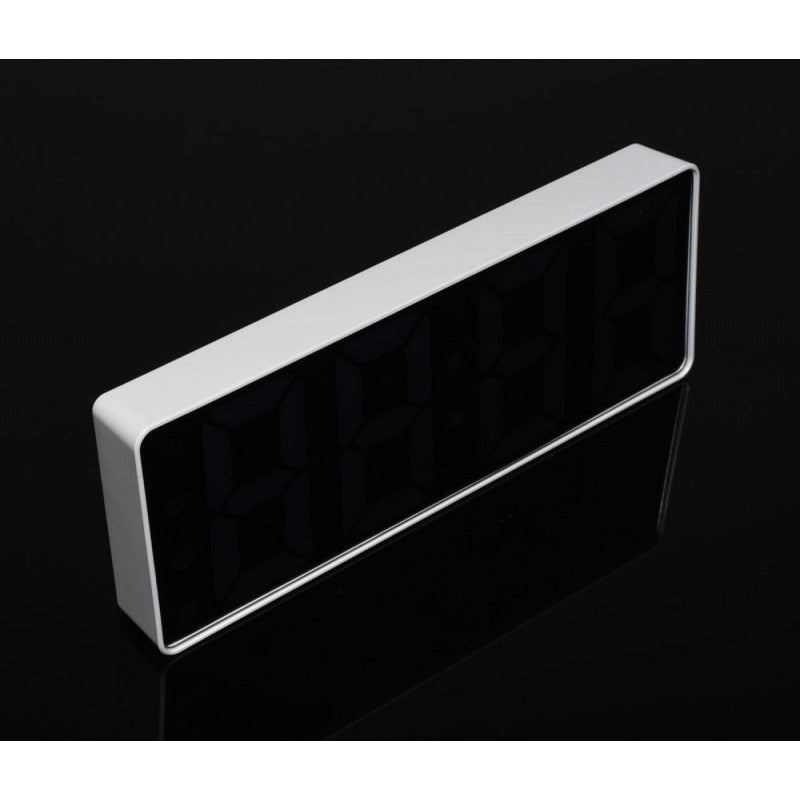 Blue LED Mirror Clock with Alarm