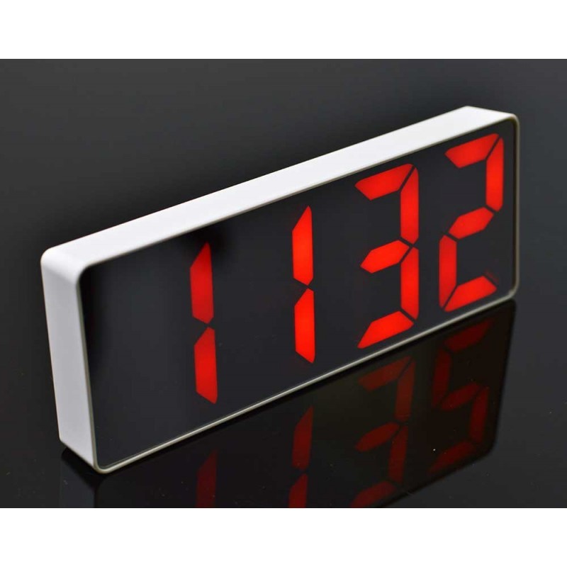 Digital Mirror Clock, Red LED, Alarm