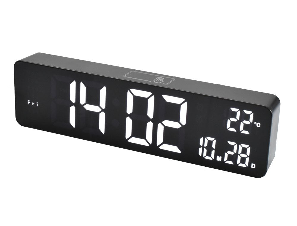 DS-6625 Black Digital Clock with White LED