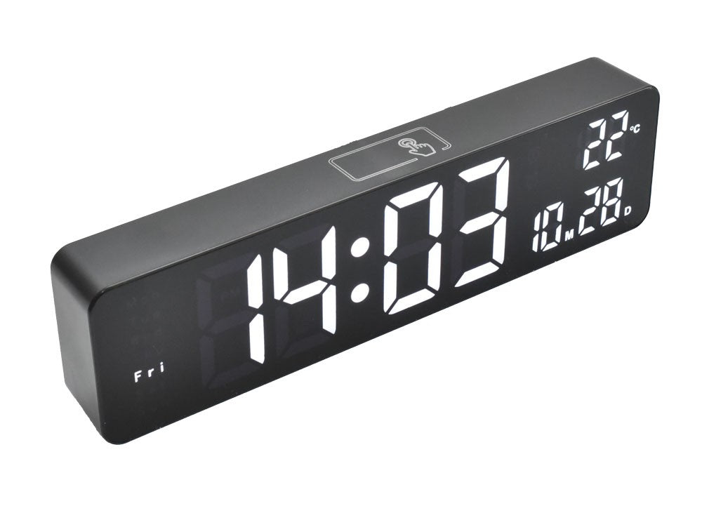 DS-6625 Black Digital Clock with White LED