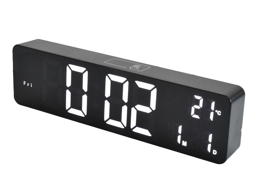 DS-6625 Black Digital Clock with White LED
