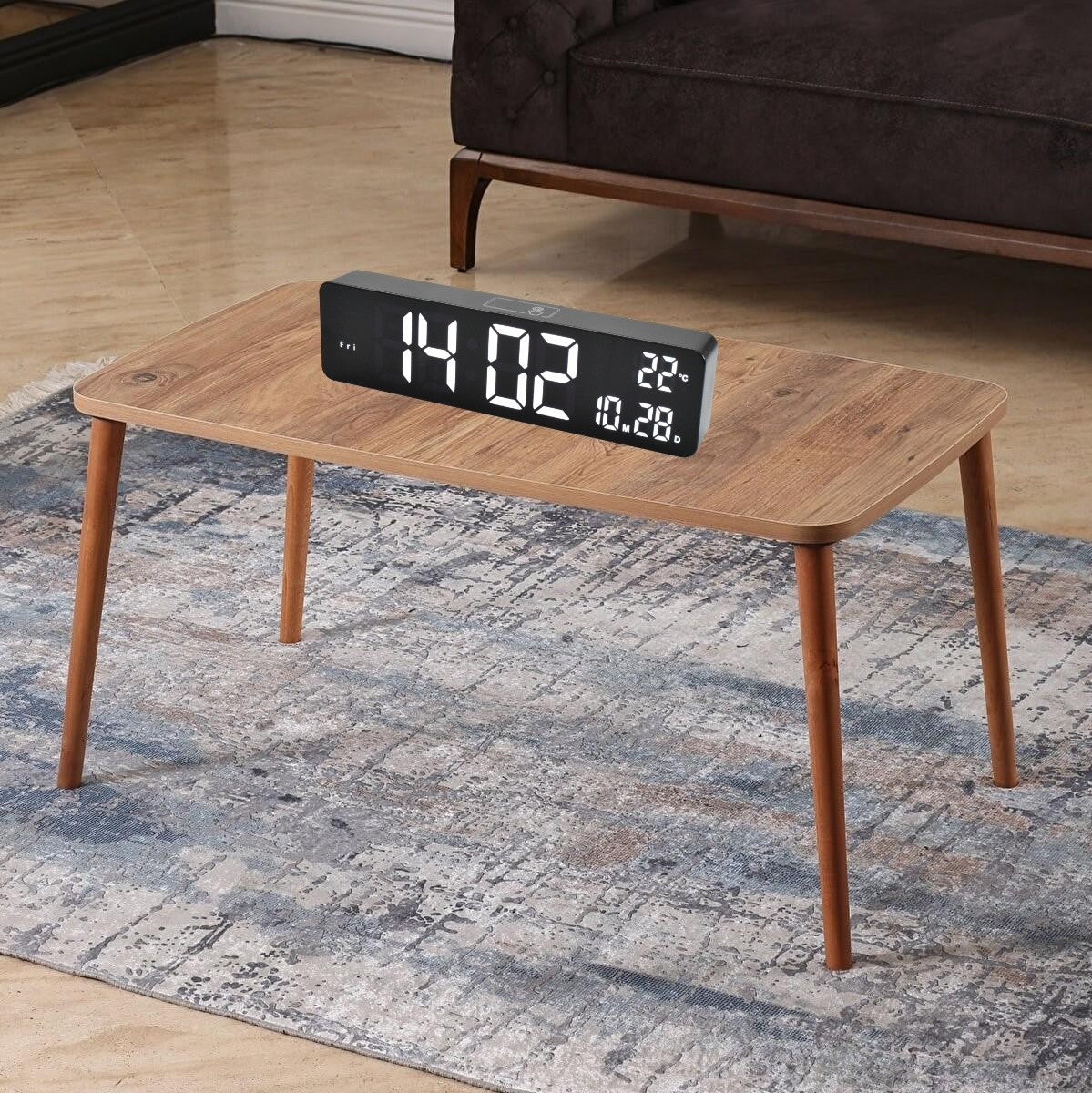 DS-6625 Black Digital Clock with White LED