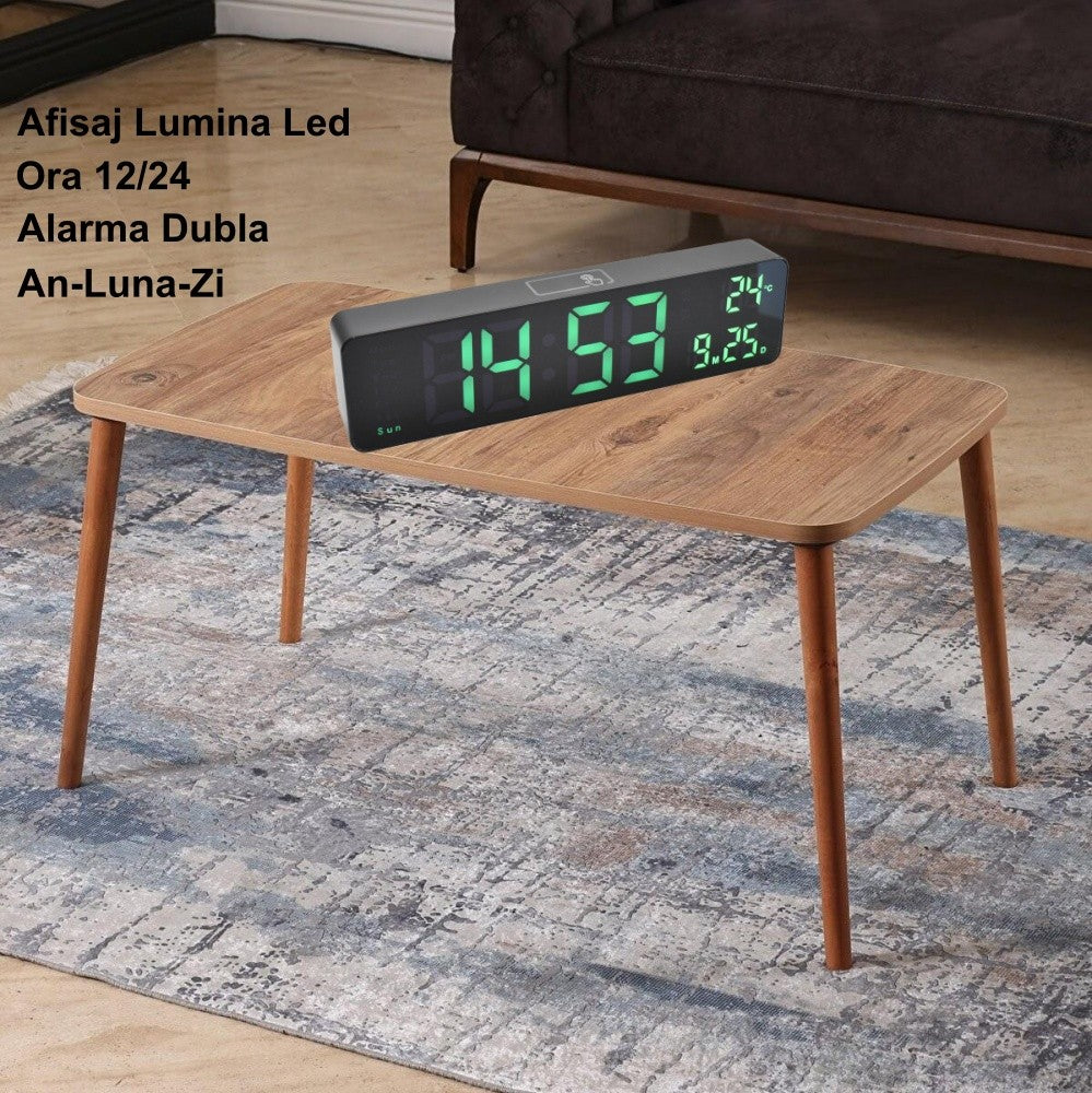 Digital Clock DS-6625 Black with Green LED