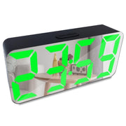 Digital Mirror Clock, Green LED, Alarm