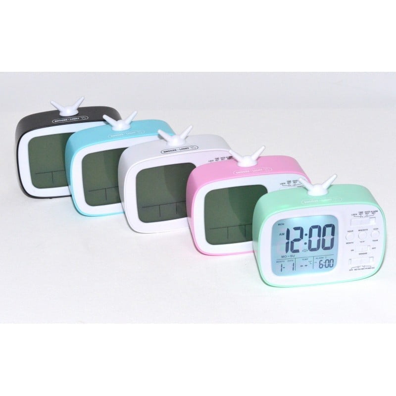 Digital LED Clock, Retro TV Style, Alarm