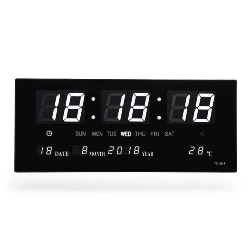 White LED Electronic Clock 3615D, Alarm