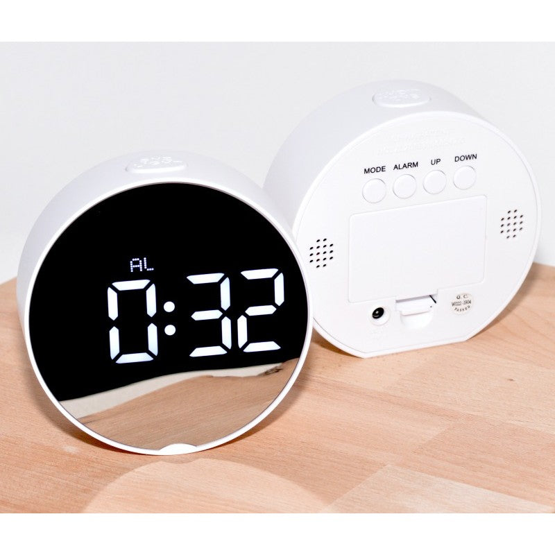 Digital Round Clock, Modern, White LED