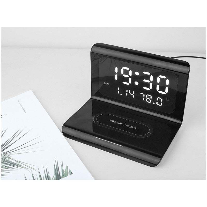Black Clock Wireless Charging and Data